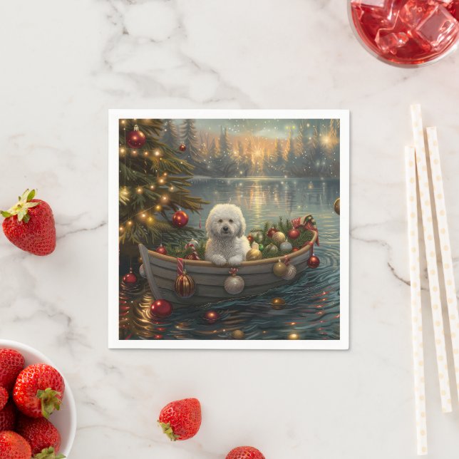 Bichon Frise jul - festlig resa Pappersservett (Insitu)