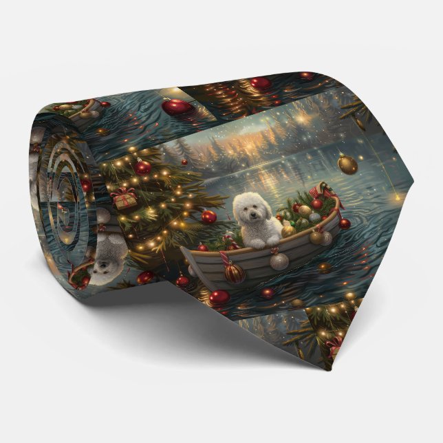 Bichon Frise jul - festlig resa Slips (Rullad)