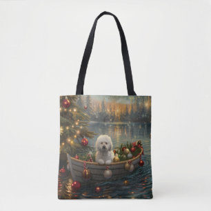 Bichon Frise jul - festlig resa Tygkasse