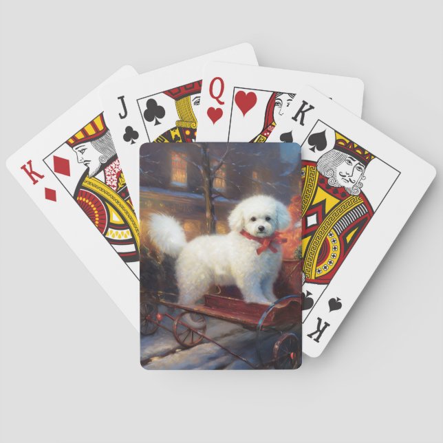 Bichon Frise jul - helgsäsong Casinokort (Baksidan)