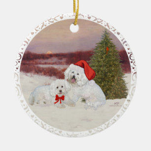 Bichon Frise jul Julgransprydnad Keramik