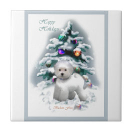 Bichon Frise jul Kakelplatta
