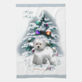 Bichon Frise jul Kökshandduk