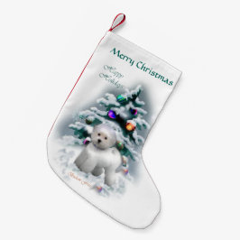 Bichon Frise jul Liten Julstrumpa