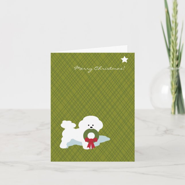 Bichon Frise jul Notecard Helgkort (Framsida)