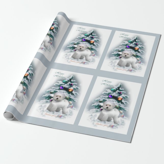 Bichon Frise jul Presentpapper (Utrullad)