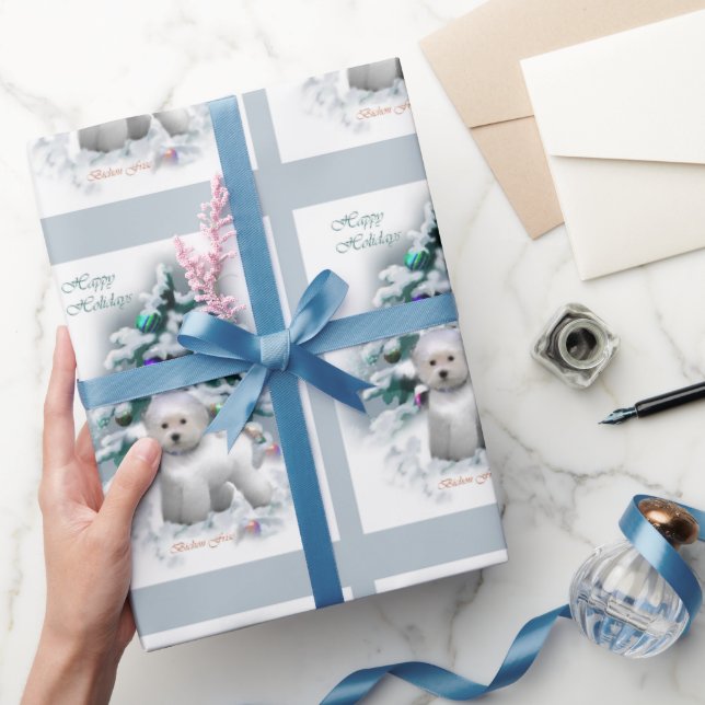 Bichon Frise jul Presentpapper (Gifting)