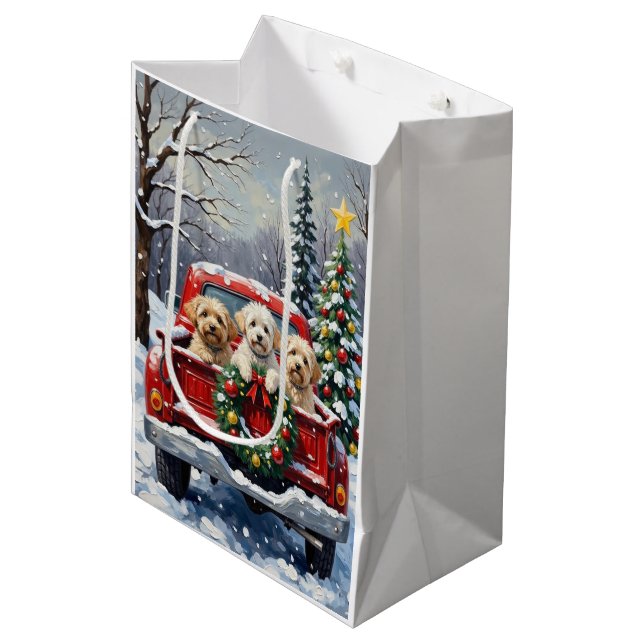 Bichon Frise Jul Röd Lastbil Holiday (Framsidan Vinklad)