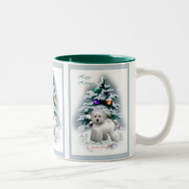 Bichon Frise-julgåvor Två-Tonad Mugg