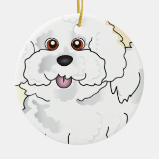 Bichon Frise Julgransprydnad Keramik