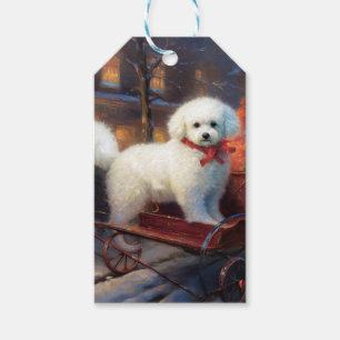 Bichon Frise Julhögtider Presentetikett