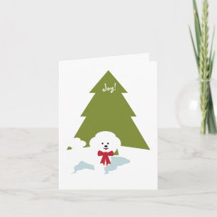 Bichon Frise julkort - glädje! Helgkort