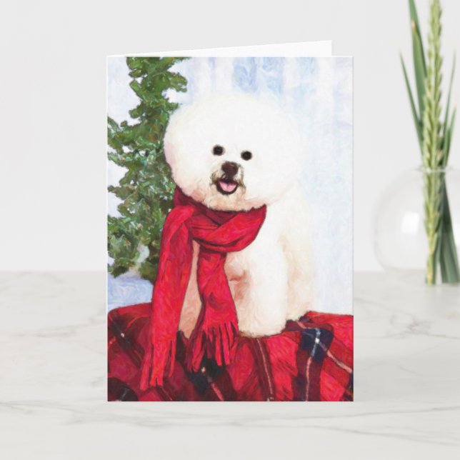 Bichon Frise-julkort Helgkort (Framsida)