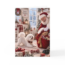 Bichon Frise julkort | Tomte & Bichon