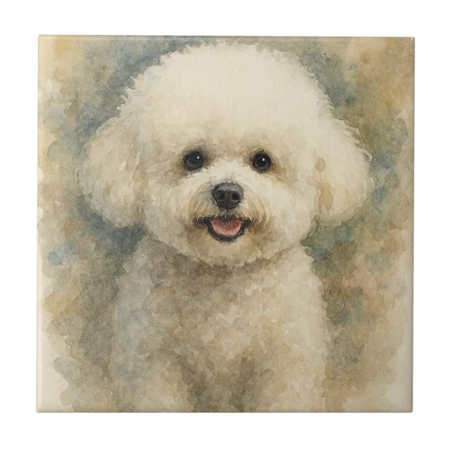 Bichon Frise Kakelplatta (Framsidan)