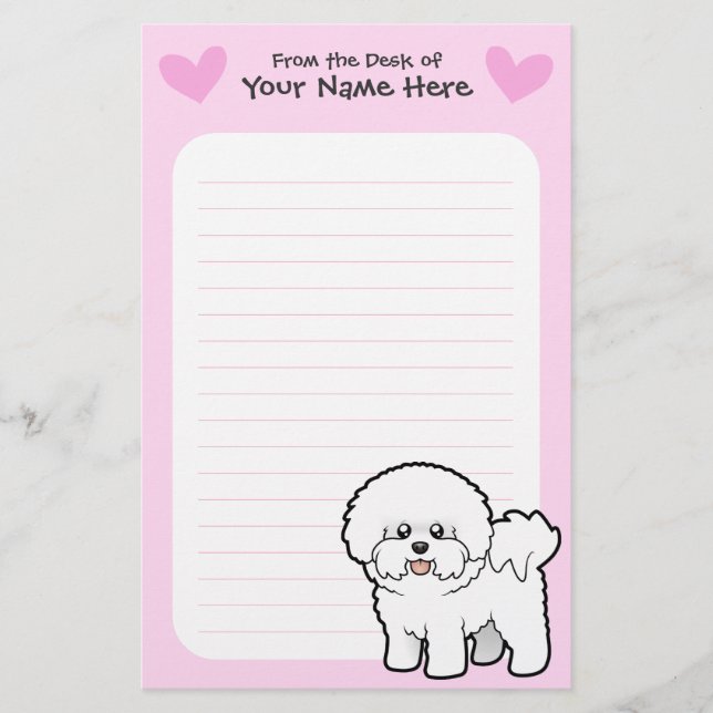 Bichon Frise Kärlek Brevpapper (Framsida)