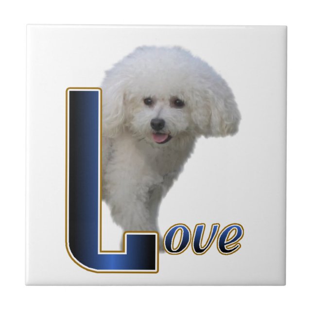 Bichon Frise Kärlek Kakelplatta (Framsidan)