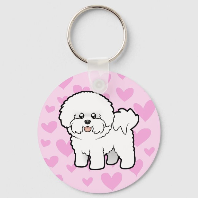Bichon Frise Kärlek Nyckelring (Framsida)