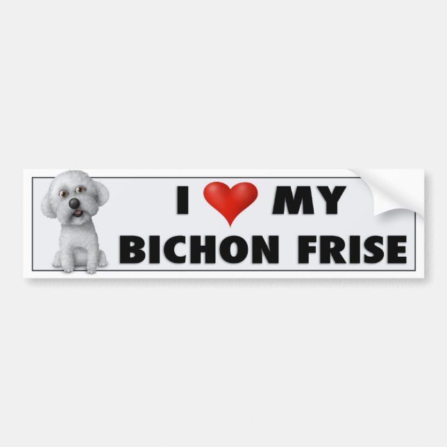 Bichon Frise kärlekklistermärke Bildekal (Framsidan)