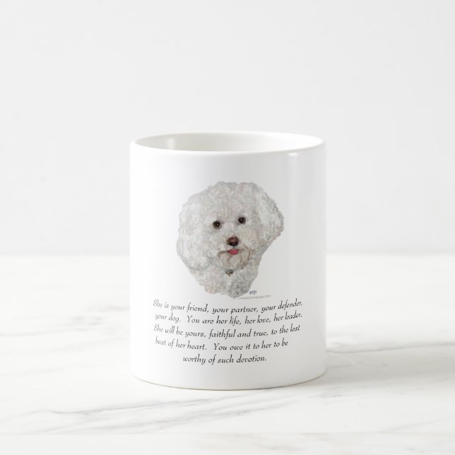 Bichon Frise Keepsaké FEMALE Kaffemugg (Center)