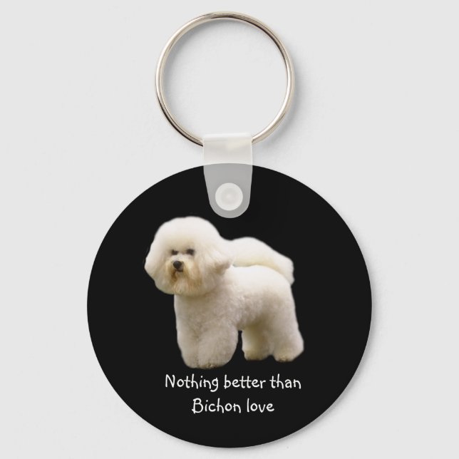 Bichon Frise Keychain Nyckelring (Framsida)
