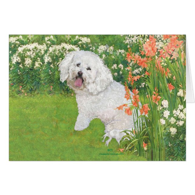 Bichon Frise Korallfantasi Hälsningskort (Framsidan Horizontal)