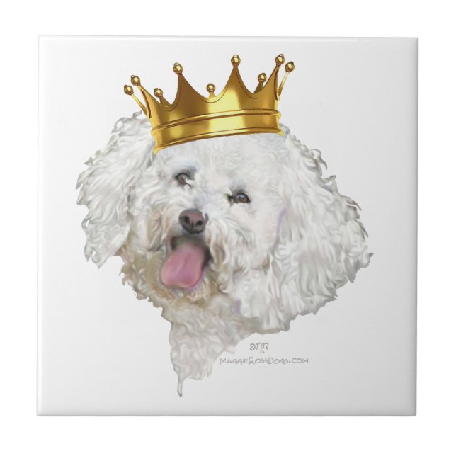 Bichon Frise Kung Kakelplatta (Framsidan)
