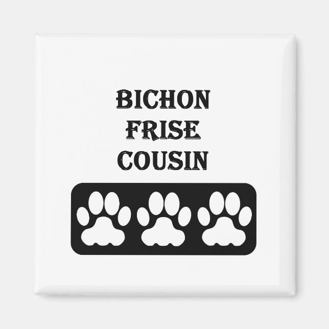 Bichon Frise Kusin Magnet (Framsidan)