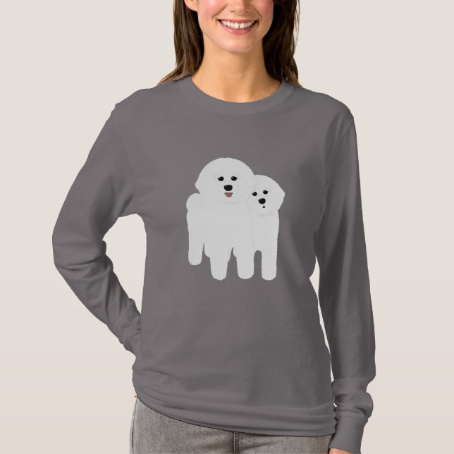 Bichon Frise Långärmad Shirt T (Framsida)