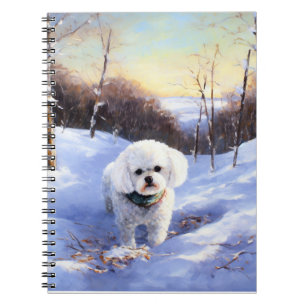 Bichon Frise Låt det snöa jul Anteckningsbok