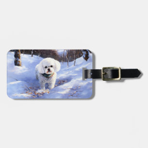 Bichon Frise Låt det snöa jul Bagagebricka