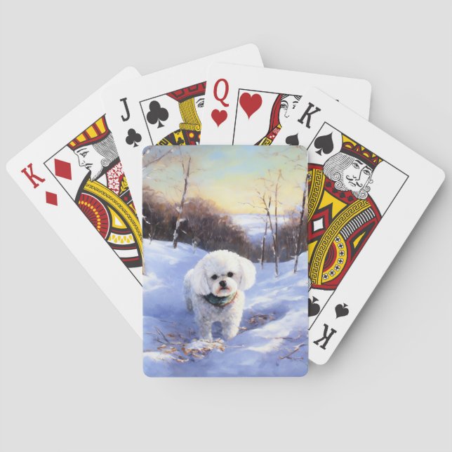 Bichon Frise Låt det snöa jul Casinokort (Baksidan)