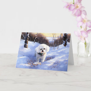 Bichon Frise Låt det snöa jul Kort