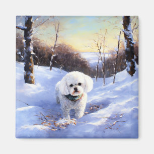 Bichon Frise Låt det snöa jul Magnet