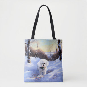 Bichon Frise Låt det snöa jul Tygkasse