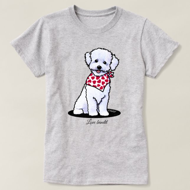 Bichon Frise Ljust T-Shirt (Design framsida)