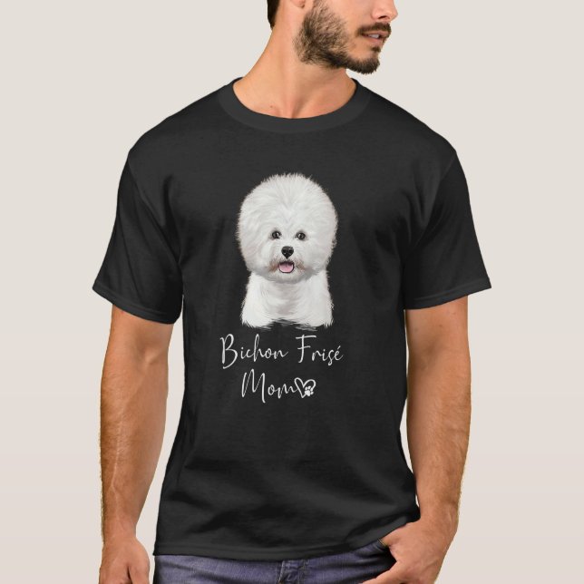 Bichon Frisé Mamma Cute Puppy Hundägare Bichon Fri T Shirt (Framsida)