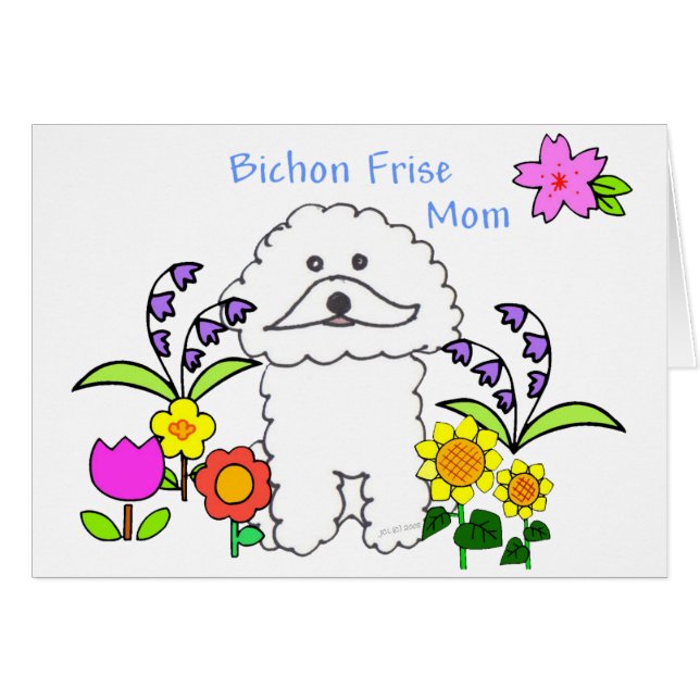 Bichon Frise mammakort Hälsningskort (Framsidan Horizontal)