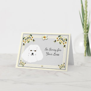 Bichon Frise med Dogwood Sympathy Kort