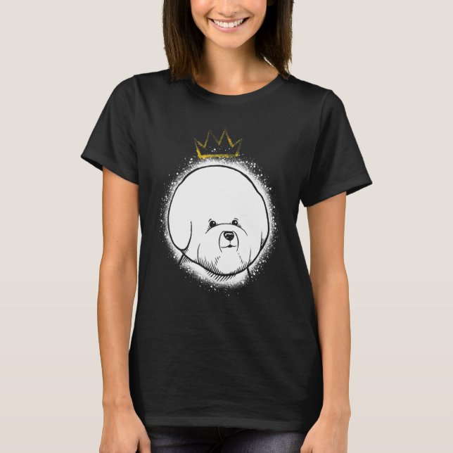 Bichon Frise med Krona T Shirt (Framsida)
