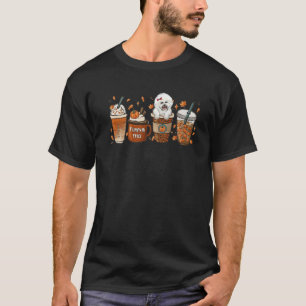 Bichon frise med pumpkin Spice Latte Fall Coffee T Shirt
