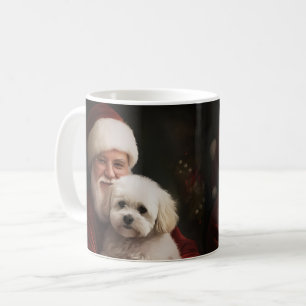 Bichon Frise med Tomte Julfirande jul Kaffemugg