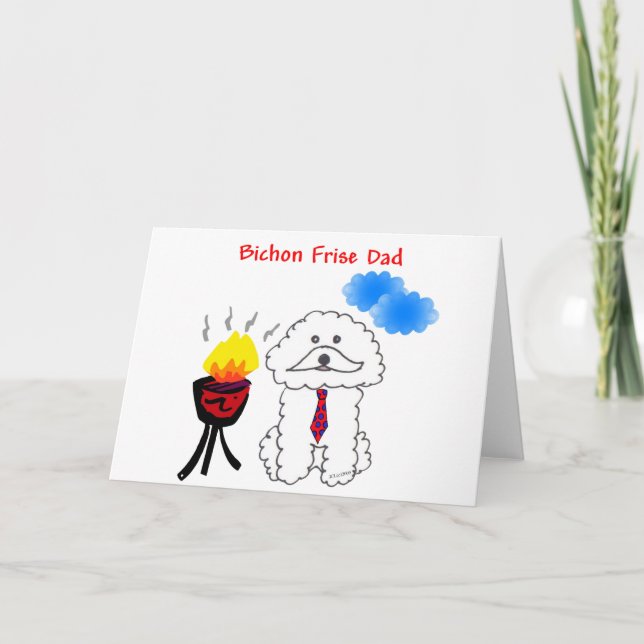 Bichon Frise Pappa Card Kort (Framsida)