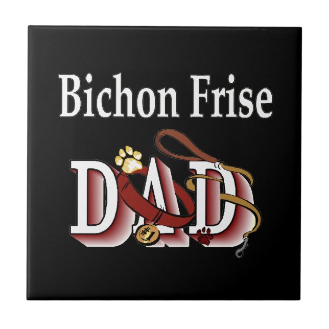 Bichon Frise Pappa Kakelplatta (Framsidan)