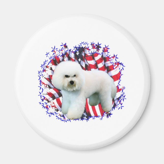 Bichon Frise Patriot Magnet (Framsidan)