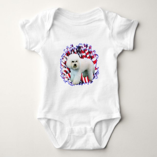 Bichon Frise Patriot Tee Shirt (Framsida)