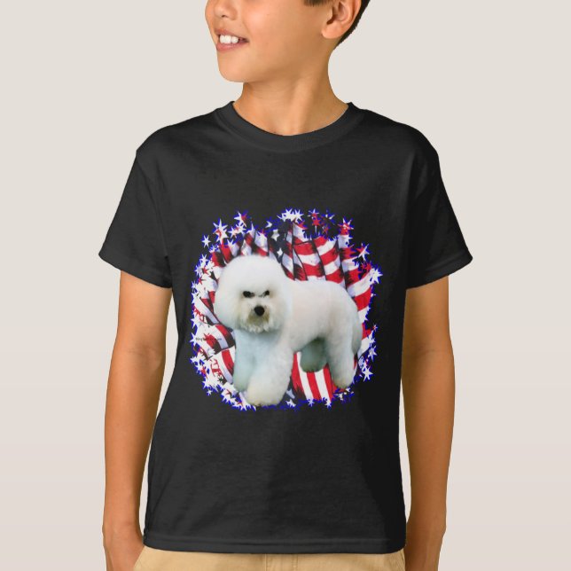 Bichon Frise Patriot Tee Shirt (Framsida)