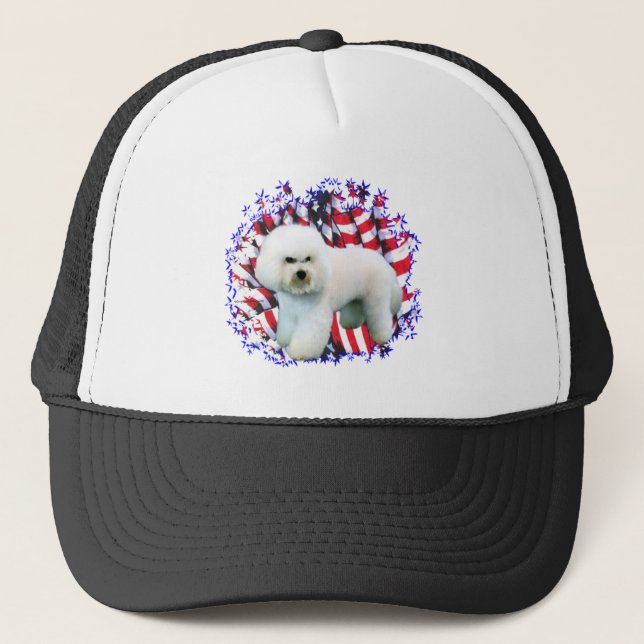 Bichon Frise Patriot Truckerkeps (Framsida)