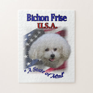 Bichon Frise Patriotic Pussel
