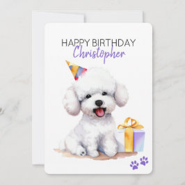 Bichon Frise Personlig Grattis på födelsedagen Fla Kort